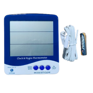 Optilab Digital Thermo-Hygrometer & Clock, Indoor Temperature - JI-THC-10
