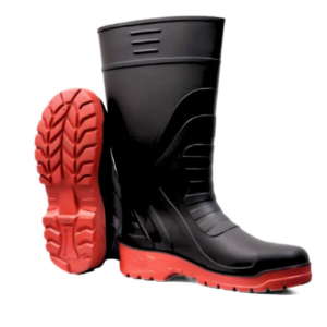 Rubber Safety Gumboots ( Size 10, Black-Red ) - JI-SE-SB10